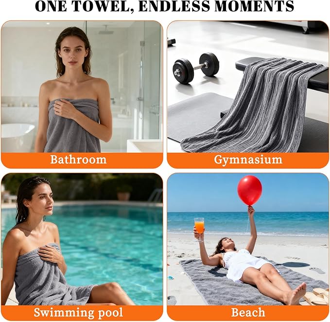 Bath Towels Set of 4 Extra Large 35 x 70 Inches,Luxury Thick High Absorbent and Quick Dry Bath Sheet,Ultra Soft Microfiber,Bathroom,Beach,Yoga,Sport,SPA,Fitness (Navy Blue)