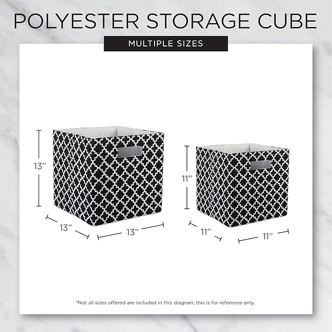 DII Non Woven Polyester Storage Bin, Lattice, Pink Sorbet, Small Set of 4
