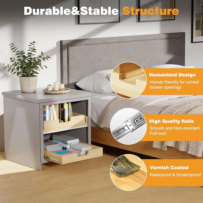 Pull Out Cabinet Organizer, 26''W×21''D Sliding Drawers for Cabinets, Soft Close Slide Out Wooden Pull out Drawers, Base Cabinet Organization for Kitchen, Pantry, Bathroom