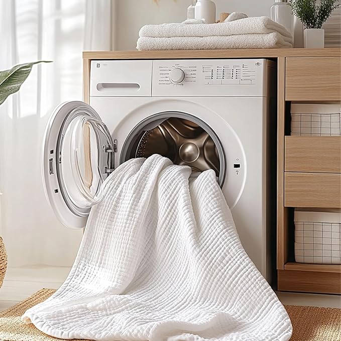 Muslin Blanket 100% Cotton Blanket Throw 60”x80”, Lightweight Breathable Summer Throw. Supersoft 4-Layer Gauze Throw Blanket for Sofa, Couch, Bed, All-Season Use, Ivory