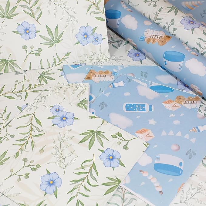 SCENTORINI Scented Drawer Liners for Dresser,6 Linen + 6 Baby Powder Scent Drawer Paper Liners, Paper Sheets Liner 14.3x19.5 Inch, for Fragrant Home Shelf Closet Bedroom Drawer
