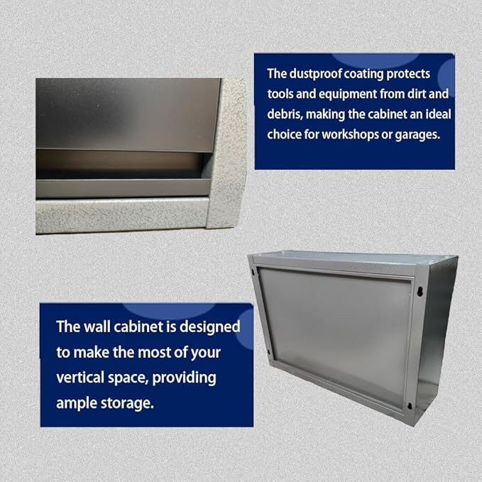 JZD Wall Mounted Cabinet with Removable Shelf,Double Layer Hanging Cabinet,Storage Organizer for Bathroom,Kitchen,Garage