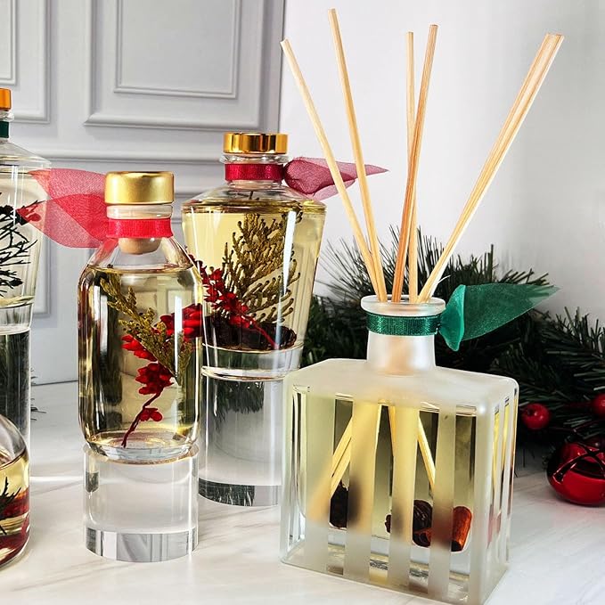 LOVSPA Reed Diffuser Set, Moroccan Rose Scented Oil Diffuser with Sticks, Home Fragrance Accessories for Bathroom Shelf Decor, Aroma Diffusers for Home or Office Desk, USA Made