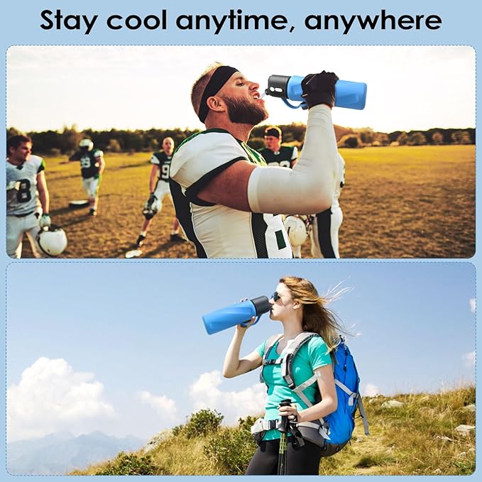 Electric Misting Water Bottle — No Straw, No Leak Design — Stainless Steel Double Wall Insulation — Food-Grade Materials — For Gym, Hiking, Golf