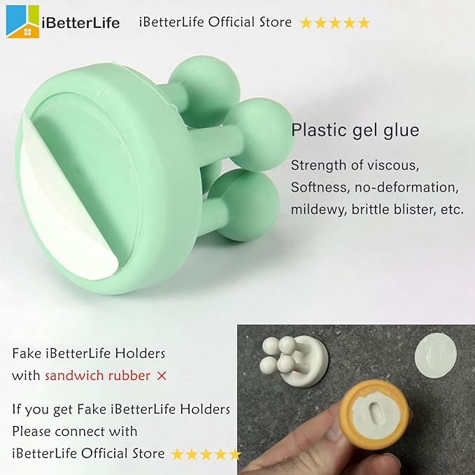 iBetterLife 6Pcs Toothbrush Holders Wall Mounted - Self-Adhesive to Mirror for Clipping & Hanging Shower Razor Towel Plug Cable Key, Utility Hooks for Home Bathroom Kitchen Office Dorm Room Essentials