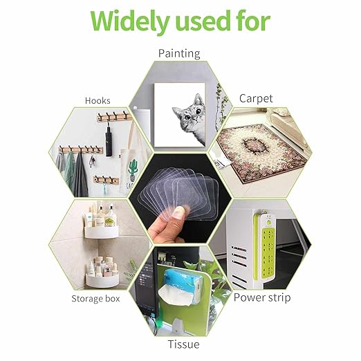 Double Sided Mounting Tape Squares -Pack of 80, 2-3/8" Strong Adhesive Pad for Walls, Double Stick Pad Waterproof Removable, Sticky Nano Gel Pads,Clear Industrial Double Tape,( 60mm )