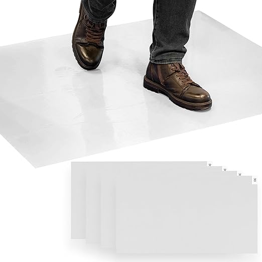 Sticky Mat - 24" x 36" - 120 White Sheets (Pack of 4 Mats - 30 Sheets per Mat) for Clean Rooms, Construction, Medical Facilities, Laboratories, Hospitals and Pets - Tacky Adhesive Mats