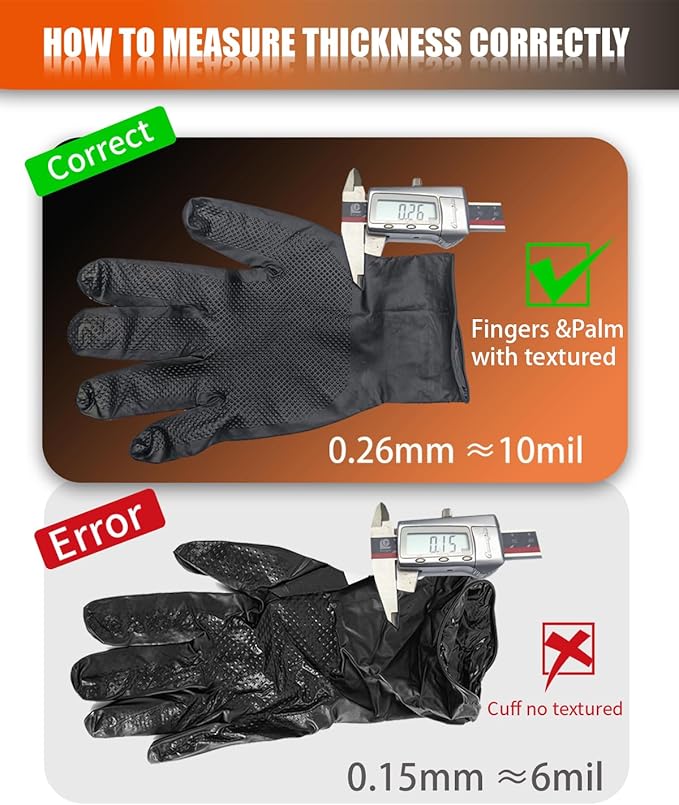 10 Mil Nitrile Gloves Disposable Heavy Duty Rubber Chemical Resistance Gloves for Mechanic