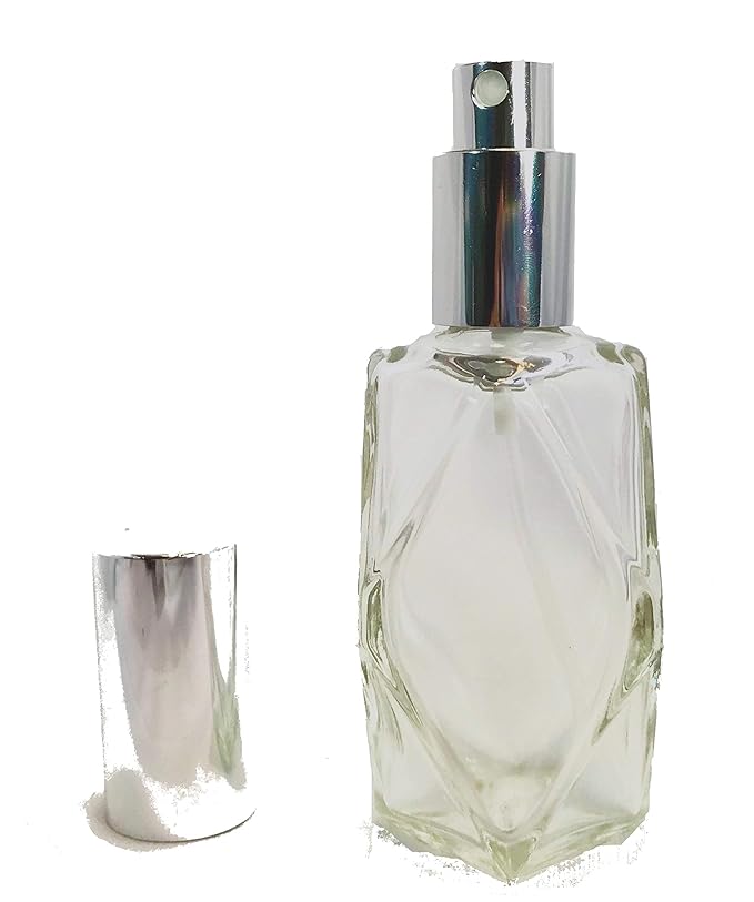 72 Pack Diamond Spray Bottle. Fine Mist Perfume Cologne Atomizer for Essential Oil Aromatherapy Perfume Cologne Refillable (1 oz. Silver)