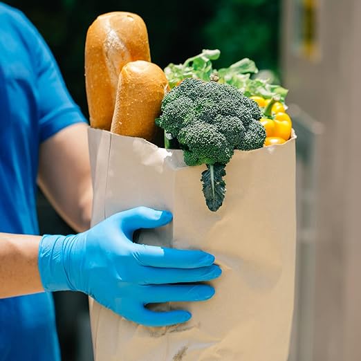 GMG SINCE1988 Exam Gloves,Blue Nitrile Gloves,Disposable Nitrile Gloves 4 Mil for House Cleaning, Food Preparation, Nursing, Auto Repair