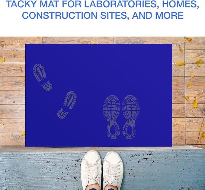 CALPALMY 300 Sheets 24" x 36" Adhesive Mats - Sticky Mat for Laboratories, Homes, Construction Sites, and More - Remove Dust and Dirt from Shoes and Equipment Wheels -Blue