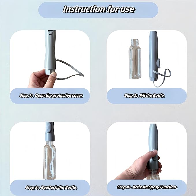 Umbrella with Fan & Mist Spray - Rechargeable UV Protective Cooling Umbrella for Patio, Beach, Travel — Portable Misting System & Detachable Water Bottle Included