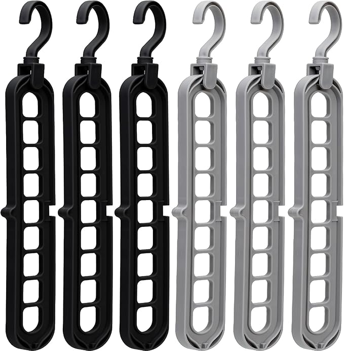 Closet Organizers and Storage,College Dorm Room Essentials, Multifunctional Organizer Magic Space Saving Hangers with 9 Holes Storage Organization for Wardrobe