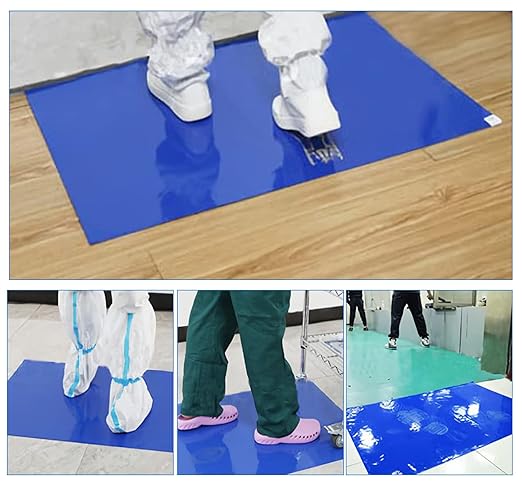 Sticky Mats, 24" X 36" 300 Sheets Sticky Mat Adhesive Tacky Pad Sticky Mats for Construction Cleanroom Tacky Mats for Factory Home Laboratory (Blue)