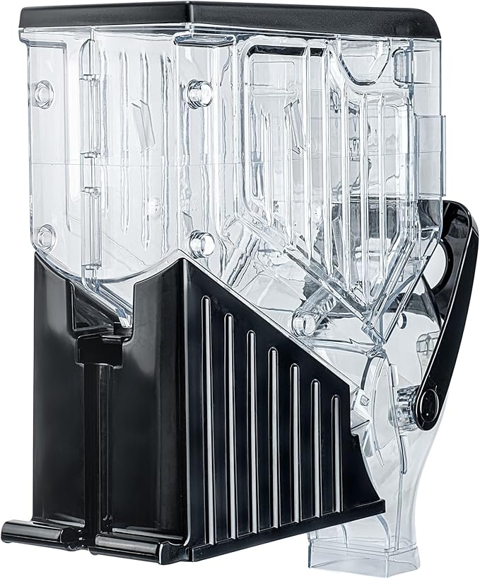 Restaurantware Cereal Dispenser 2 gal Plastic Gravity Bin Candy Dispenser Self-Serve Black Dry Food with Stand for Breakfast Buffet or Hotel Use