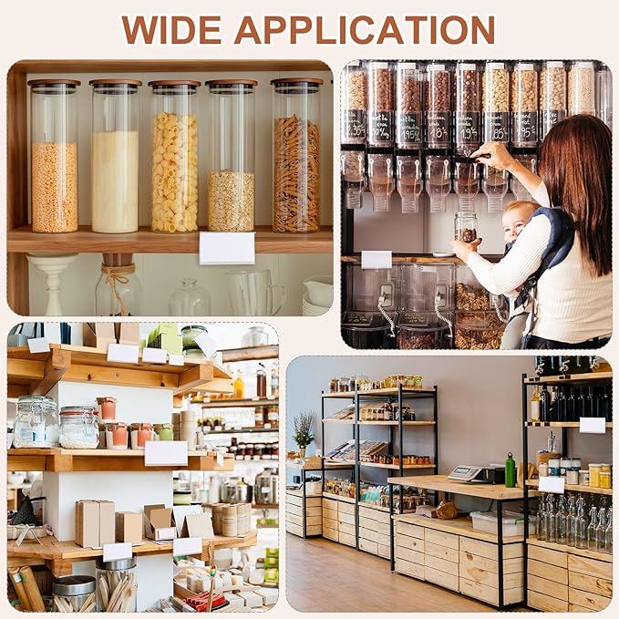 PATIKIL 3.9" x 1.7" Wire Shelf Label Holder, 20 Pack Reusable Plastic Price Tag Display Clip for 0.28" to 0.47" Thick Shelves with Paper Inserts Pens for Home Market Store, Clear