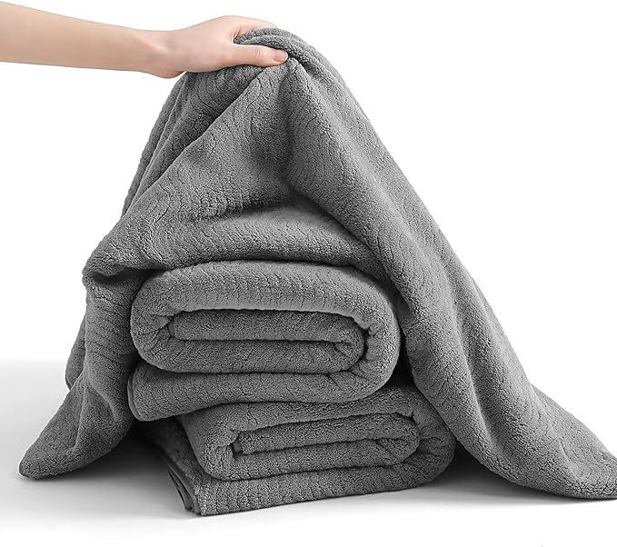 4 Piece Extra Large Bath Towel 35"x70" Oversized Bath Sheet Grey Bath Towel Set for Bathroom Ultra Soft Cozy Highly Absorbent Quick Dry Bathroom Towel for Spa Gym Hotel,Shower Towel for Daily Use