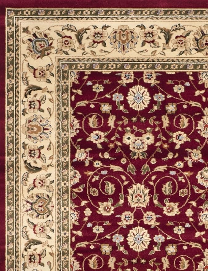 SAFAVIEH Lyndhurst Collection Accent Rug - 4' x 6', Red & Ivory, Traditional Oriental Design, Non-Shedding & Easy Care, Ideal for High Traffic Areas in Entryway, Living Room, Bedroom (LNH312A)