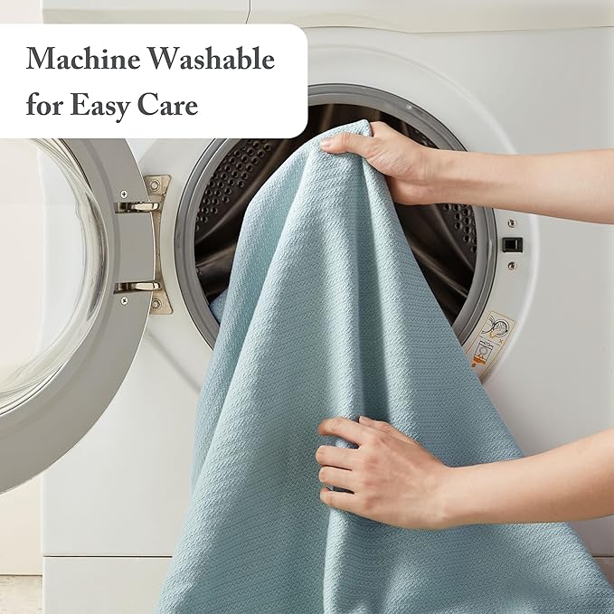 Madison Park Liquid Cotton Luxury Blanket Premium Soft Cozy 100% Ring Spun Cotton For Bed , Couch or Sofa, Twin, Light Blue