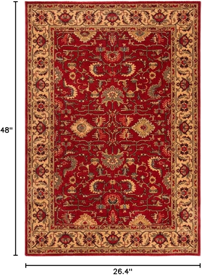 SAFAVIEH Mahal Collection Accent Rug - 2'2" x 4', Red & Beige, Traditional Oriental Design, Non-Shedding & Easy Care, Ideal for High Traffic Areas in Entryway, Living Room, Bedroom (MAH693Q)