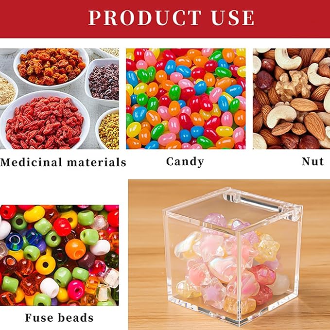 Acrylic Hinge Lid Box Clear Display Box with Lid Small Acrylic Multipurpose Storage Box for Keepsakes, Jewelry, Trinkets