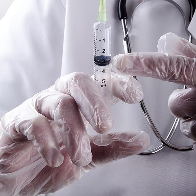 Vinyl Exam Gloves - Disposable & Powder Free Gloves for Hand Protection, Food Safe, Medical Use