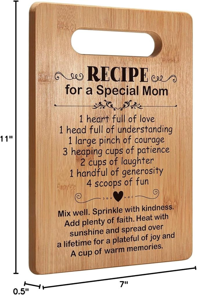 Mom Birthday Gifts from Daughter Son, Mother Cutting Board Gift, Cute Mom Gifts from Daughter Son, Mother's Day Gifts for Mom, Mom Gift for Valentines Day