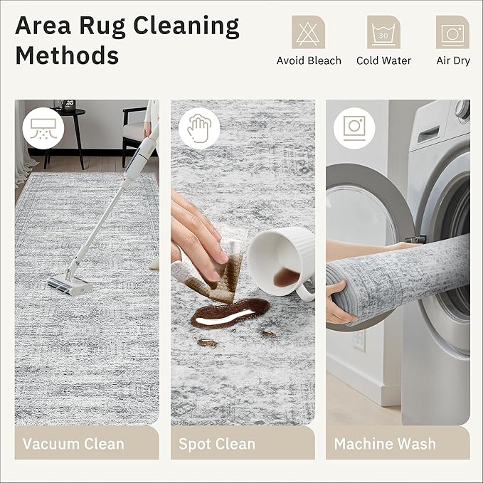 3x20 Hallway Runner Rug - Extra Long Carpet Runners for Hallways 20ft Non Slip Stain Resistant Rugs Runner for Living Room Bedroom 20 Feet Floor Carpet for Kitchen, Grey
