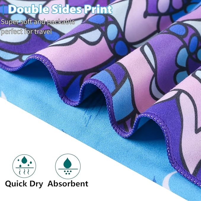 6 Pack Microfiber Thin Beach Towel Lightweight 71x32 Oversized Extra Large Sand Free Towels Quick Dry for Travel Pool Yoga Gym Sports Beach Accessories Vacation Essential Gift