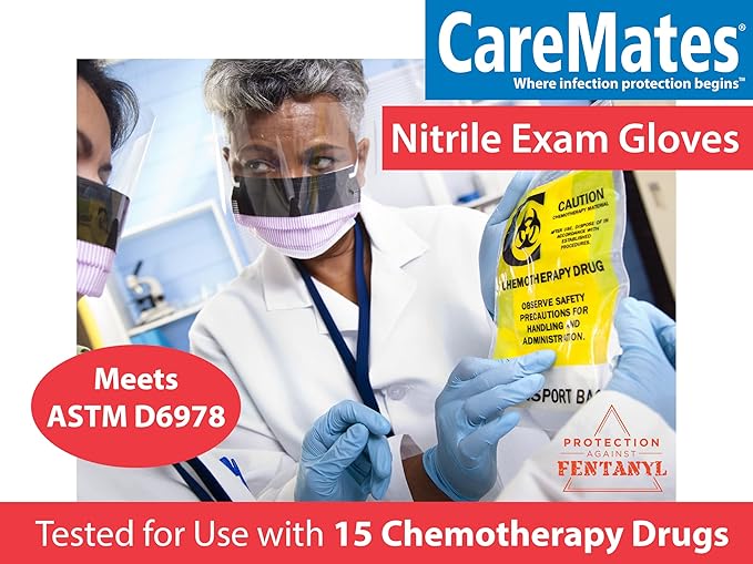 Nitrile Medical Exam Gloves, Latex Free Rubber, Powder Free, Extra Strong, 4 Mil Thick, Certified for Home Infusion, First Aid, Food Safe, Cleaning Gloves, Small, 200-Count