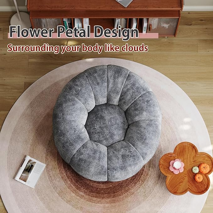 Bean Bag Chairs Large Bean Bag Couch for Adults Stuffed Sofa Chair Comfy Giant Bean Bag Chair with Spacious Design for Reading, Playing or Relaxing, Grey