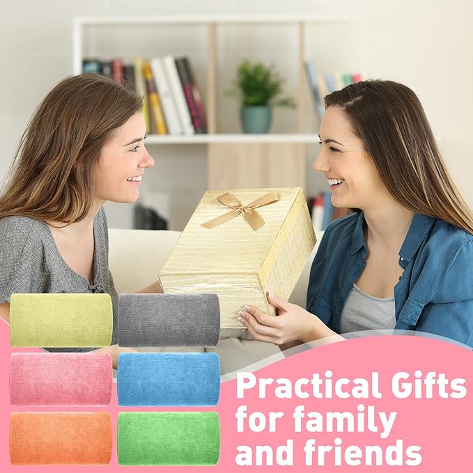6 Pcs Hot Yoga Towels Bulk Non Slip Microfiber Anti Slip Absorbent Multicolor Wicking Pilates Yoga Mat Towel for Women Men Pilates, 27" x 72" (Multicolor)