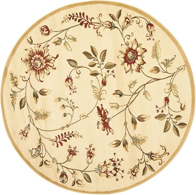 Safavieh LNH552 Lyndhurst Collection Traditional Oriental Round Area Rug Ivory/Multi/5' 3''L x 3' 3''W/Small Rectangle