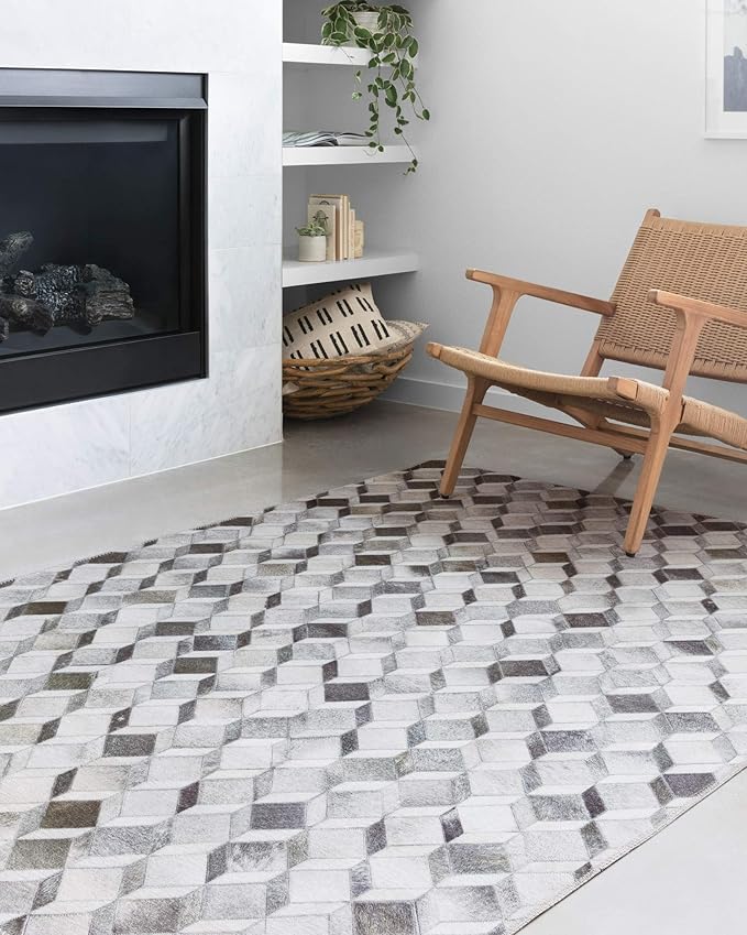 Loloi Maddox Collection MAD-02 Grey/Mocha 7'-6" x 9'-6" Area Rug