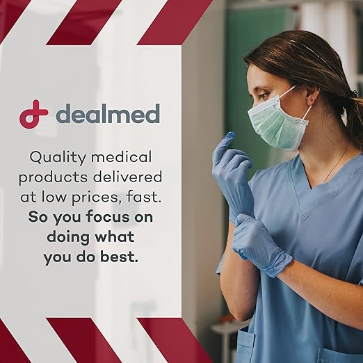 Dealmed Nitrile Exam Gloves – 100 Count Large (Pack of 4) Disposable, Non-Irritating, Latex Free, Multi-Purpose for First Aid Kit, Medical Facilities & More