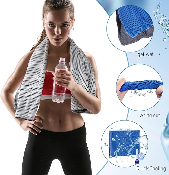 100 Pack Cooling Towel - Microfiber Cold Sports Sweat Rags Neck & Face Breathable Ice Chilly Towel for Gym Yoga Golf Workout Beach Accessories