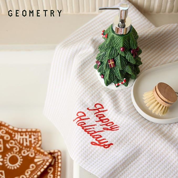 Christmas Kitchen Towels - Quick Dry Microfiber Cloth Dish Towels for Kitchen Drying - Premium Quick Dry Towel - Seasons Stripes