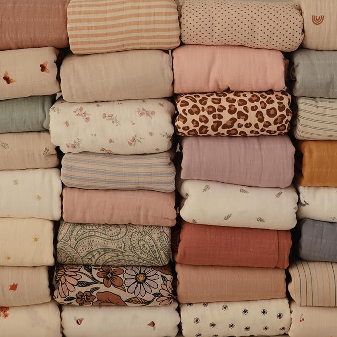 mushie Muslin Baby Swaddle Blanket | 100% Organic Cotton (Space)