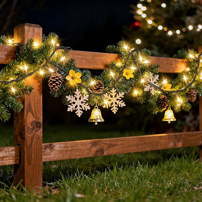 Christmas Lights 2 PCS 100 Count Clear Mini Lights Green Wire UL Certified Connectable Warm White String Lights for Christmas Decor (2 PCS 100 Count)