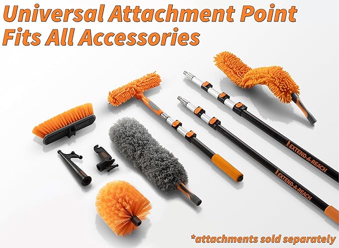 Wall Cleaner Tool with 4 Replacement Pads // 3-in-1 Wall Washer Mop for Walls, Baseboards and Windows // Wall and Baseboard Cleaner Fits All Extension Poles with Acme Thread (Pole Sold Separately)