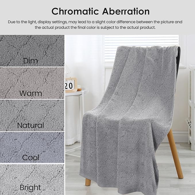 Microfiber Bath Towels, Oversized, Ultra Soft, Super Absorbent and Fast Drying, No Fading and Multipurpose Use for Sports, Travel, Fitness, SPA and Yoga (Coral Fleece - Grey, 30 in x 60 in)