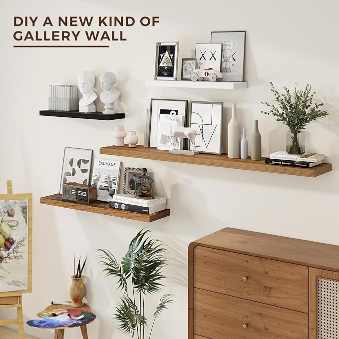 Dreamland 72 Inches Floating Shelves for Wall, 9.8" Deep Long Floating Shelves Set of 1, Large Display & Storage Shelf, Wall Shelf for Bathroom Bedroom Living Room Kitchen Office, White