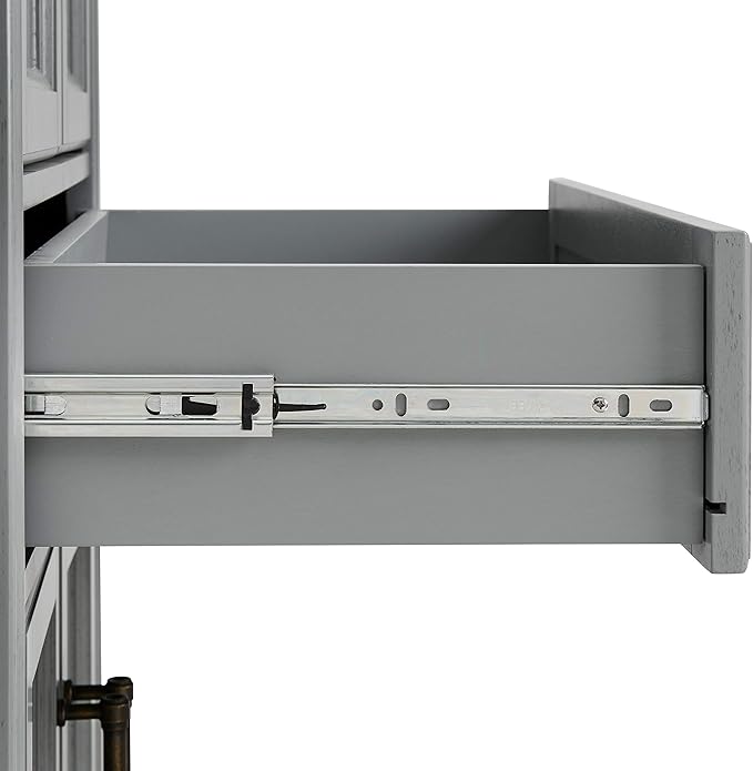 Crosley Furniture Tara Pantry Storage Cabinet with Shelves, Kitchen, Dining, or Laundry Room, Distressed Gray