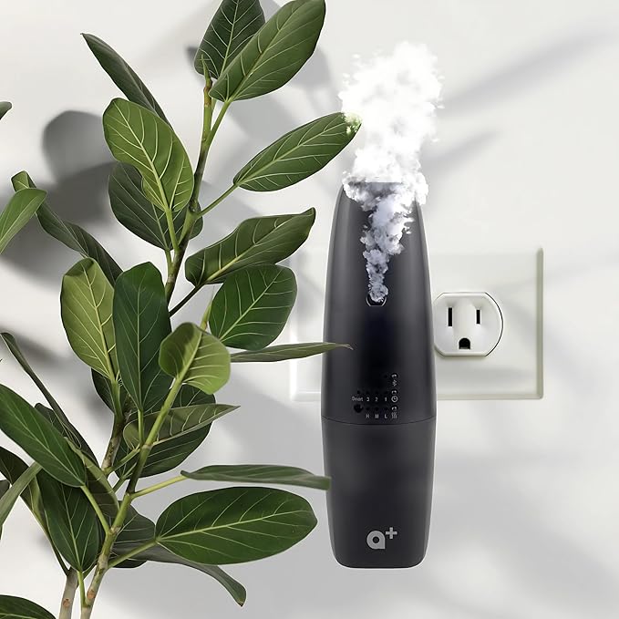 AROMAR Waterless Plug-in Aroma Diffuser - Cold-Air Essential Oil Machine, App-Controlled, Covers 500 Sq.Ft - 'New York' Scent Included - Perfect for Home, Office, & Business use - Black