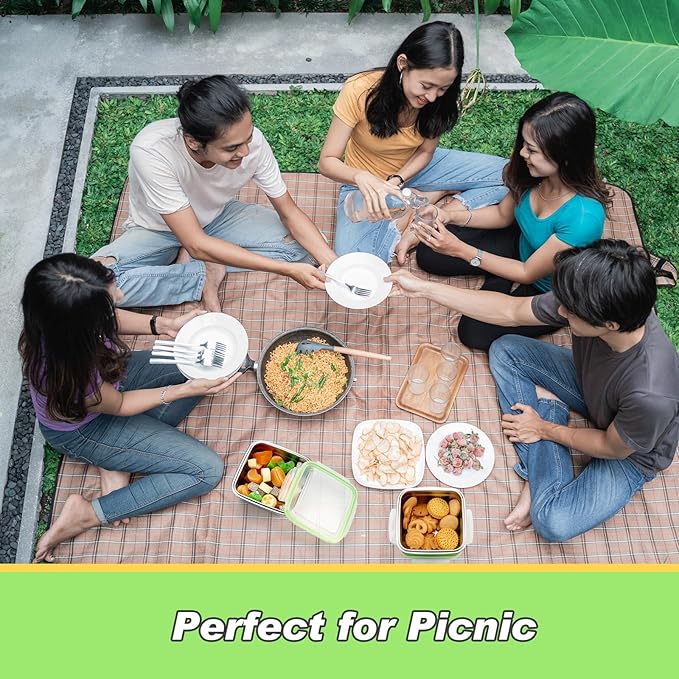 8 Pack Stainless Steel Sandwich Containers with Lids 25.4 oz Metal Food Container for Lunch Boxes with Airtight Silicone Seal for Sandwiches and Snacks (Green)