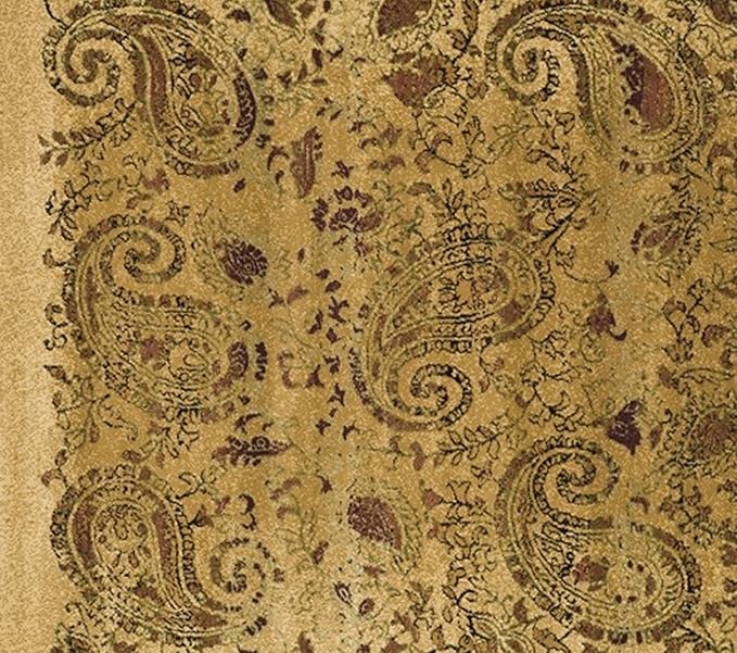 SAFAVIEH Lyndhurst Collection Area Rug - 4' Square, Beige & Multi, Traditional Paisley Design, Non-Shedding & Easy Care, Ideal for High Traffic Areas in Living Room, Bedroom (LNH224A)