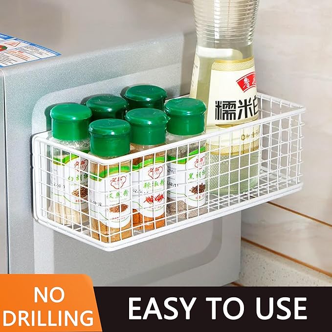 Magnetic Basket Magnetic Fridge Organizer Magnetic Pencil Holder Whiteboard Accessories Home Kitchen Organization (Black-Low)