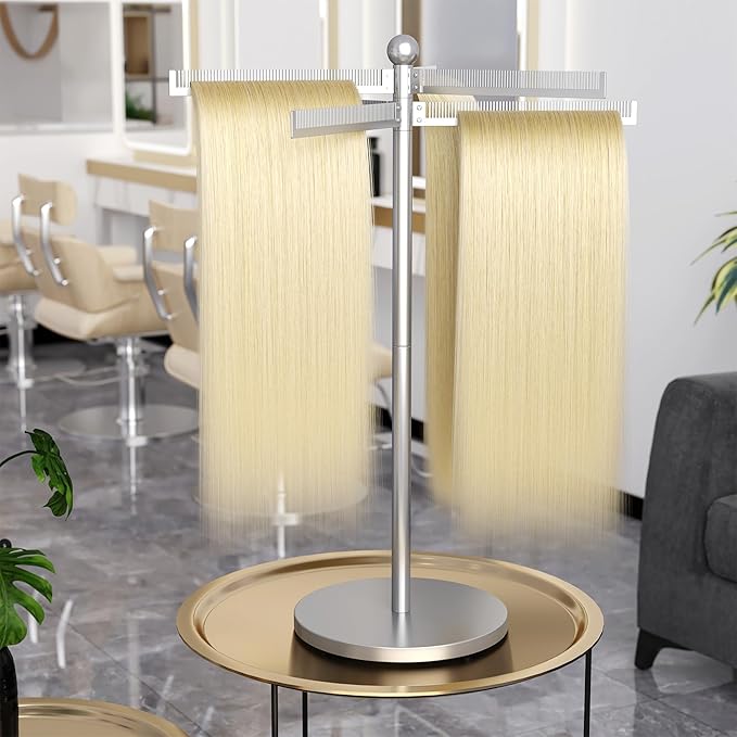 ikare Metal Hair Extension Holder - Hair Separator for Braiding, Six-Tooth Comb Wig Storage Rack, Hair Display Stand for Salon, Braiding Hair Rack for Barber Shop