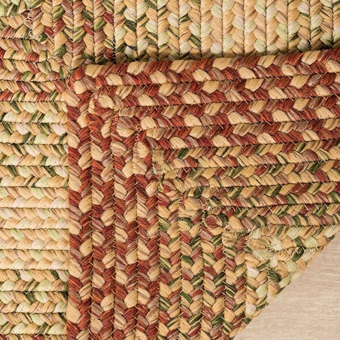 SAFAVIEH Washable Rug Outdoor Braided Collection - 3' Square, Rust & Multi, Handmade & Reversible, Non-Shedding & Easy to Clean, Ideal for Patio, Backyard, Mudroom (BRD303A)