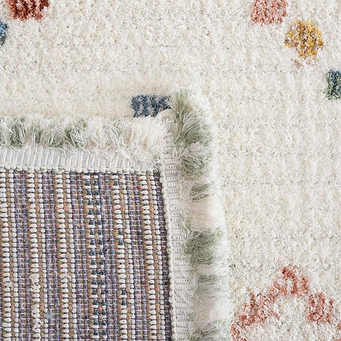 SAFAVIEH Marrakech Collection Accent Rug - 4' x 6', Ivory & Multi, Moroccan Boho Tribal Rustic Design, Non-Shedding & Easy Care, Ideal for High Traffic Areas in Foyer, Living Room, Bedroom (MRK612A)
